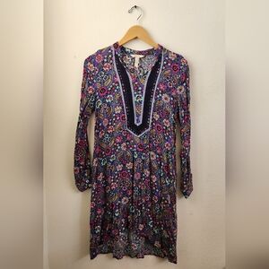 Matilda‎ Jane Thoughts & Dreams Floral Dress Colorful High Low Blue Pink Small